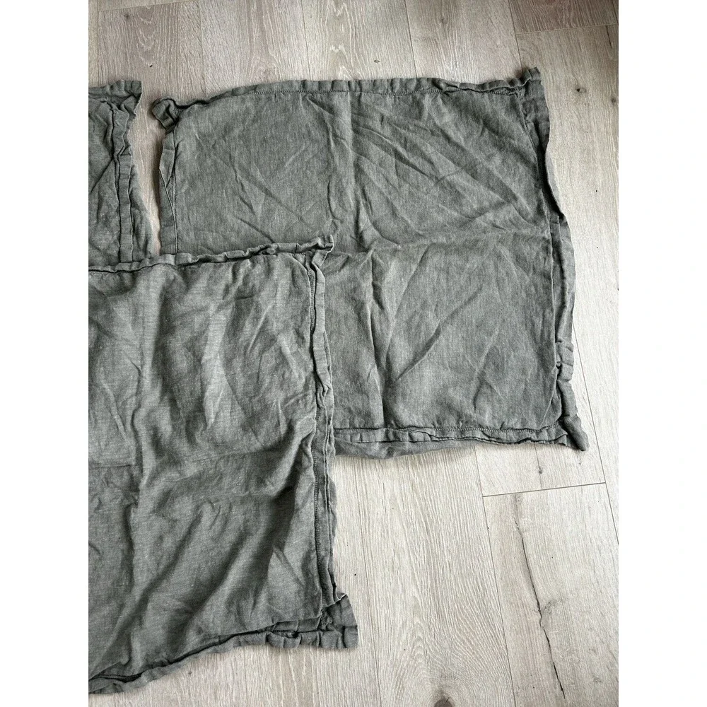 Pottery Barn 100% Linen Pillow Sham Set of 3 Euro 26